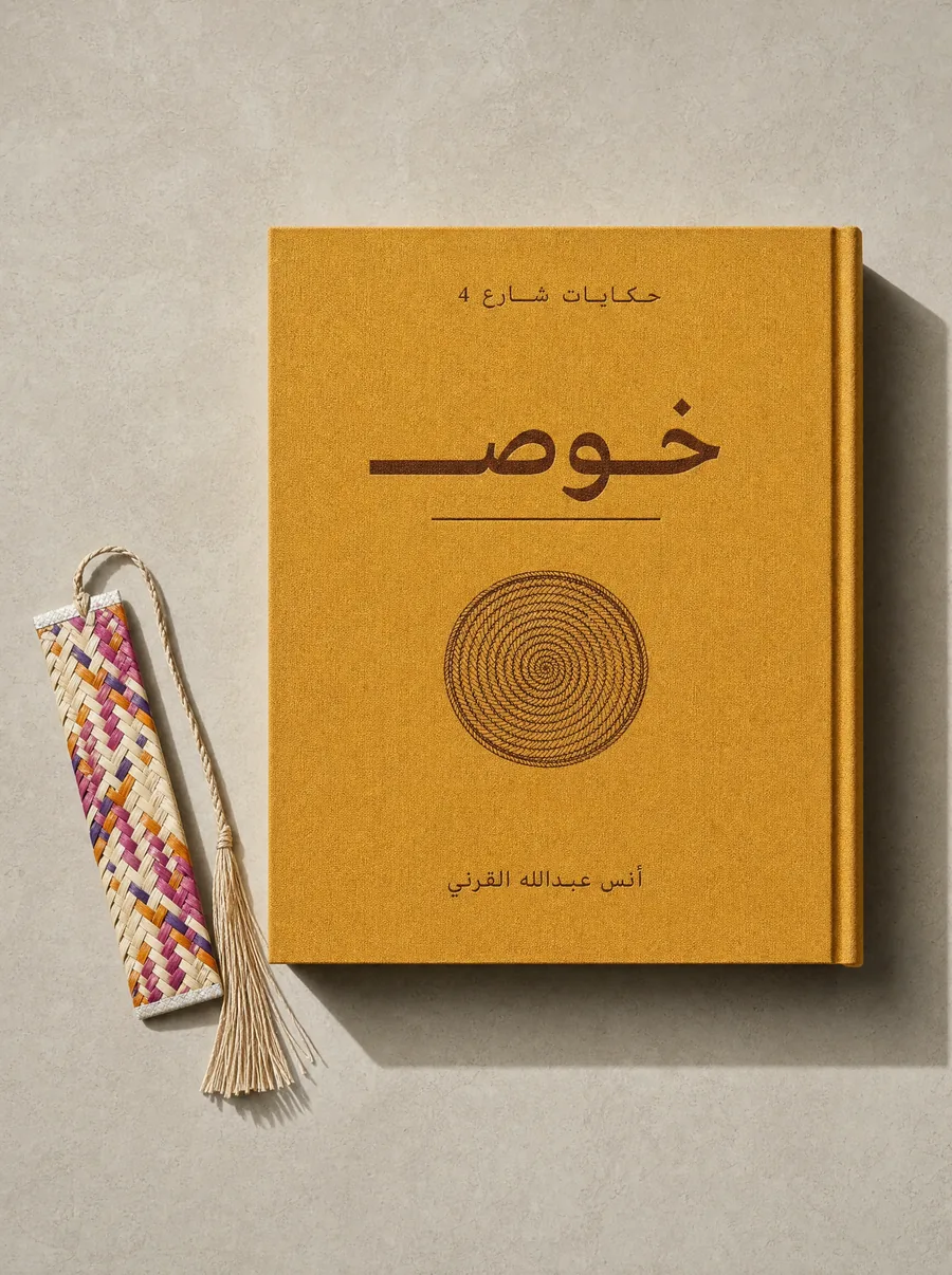 نموذج واقعي لكتاب خوص مع فاصل مصنوع من الخوص
